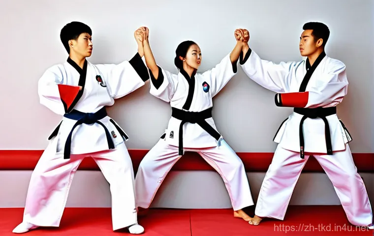 태권도 도장에서의 생활 - **Prompt:** A young adult, female, in a clean, crisp white Taekwondo dobok (uniform), with a black b... 태권도 도장에서의 생활 - **Prompt:** A young adult, female, in a clean, crisp white Taekwondo dobok (uniform), with a black b...