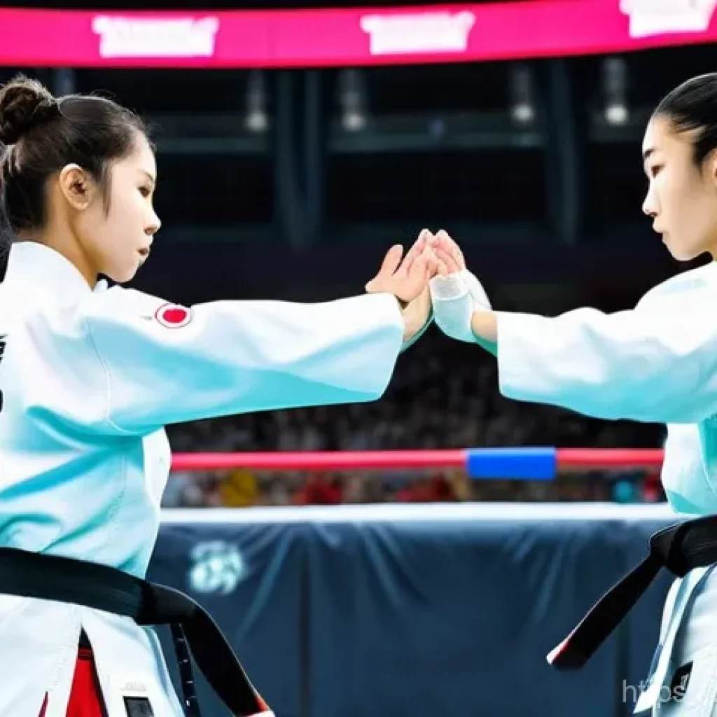 태권도 경기에서 사용하는 점수판 - **Image Prompt 1: The Evolution of Taekwondo Scoring - A Dual Perspective**
Create an image depi...