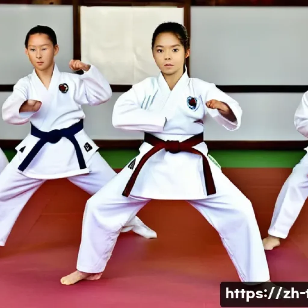 태권도 유단자와 유급자 차이 - **Prompt 1: The Aspiring Color Belt Student**
A full-shot image capturing a diverse group of you...